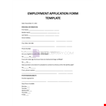 Job Application Form example document template