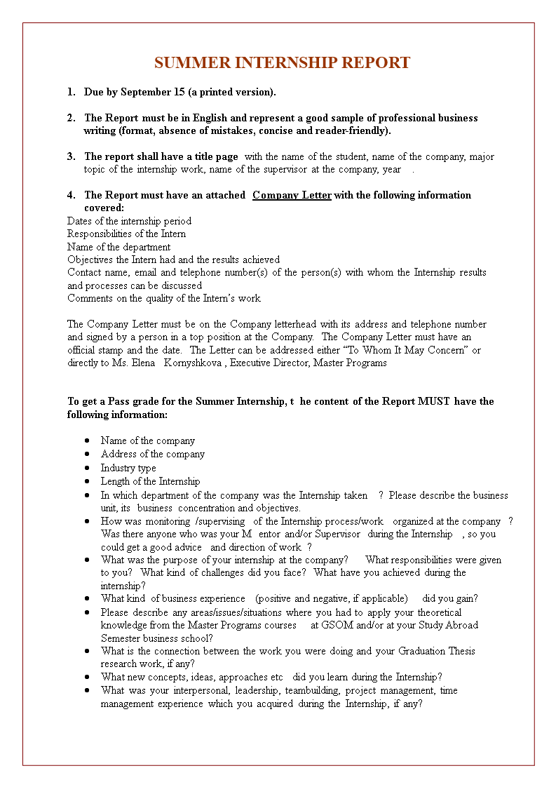 Summer Internship Report summer-internship-report