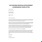 Proposal Coordinator Cover letter example document template