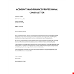 Finance Cover letter sample example document template