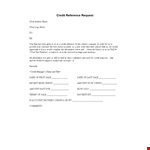 Request a Company Credit Reference Letter - Order, Reference, Credit example document template 