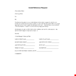 Request a Company Credit Reference Letter - Order, Reference, Credit example document template