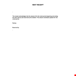 Rent Receipt Template | Record Rental Payments & Amount example document template