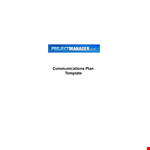 Project Communication Plan Template | Effective Communications & Information example document template