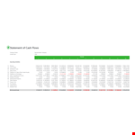 Statement of Cash Flows Example in Excel example document template