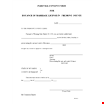 Parental Consent Form Template | Get Consent for Marriage by Minors in Fremont County example document template