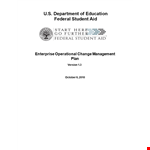 Enterprise Operational Change Management Plan example document template