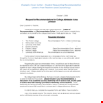 College Letter of Recommendation Forms | Expert Recommendations example document template
