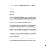 Audit Acceptance Letter example document template