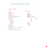 Party Supplies Checklist - Find the Best Plastic Party Supplies example document template