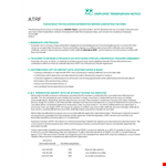 Employee Termination Notice Form example document template