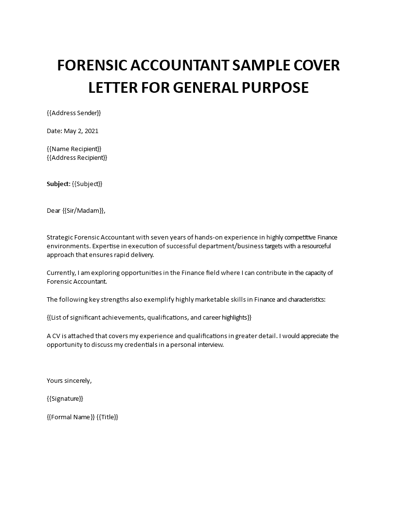 forensic accountant cover letter