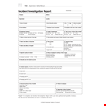 Incident Investigation Report Template example document template