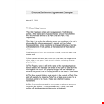 Divorce Agreement - Best Agreement for Parties in a Divorce example document template