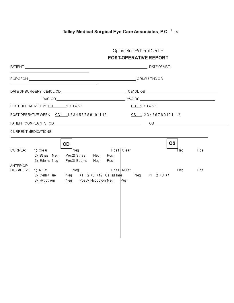 Operative Medical Report, Surgical Procedure, Patient Recovery, Medical