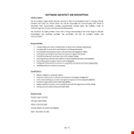 Software Architect Job Description  example document template