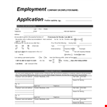 Employment Application Template - Fillable Form for Address & Telephone example document template