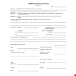 Download Ccommercial Real Estate Rental Application Form example document template