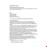 Invitation Letter for : Sample Template for Inviting a Person example document template