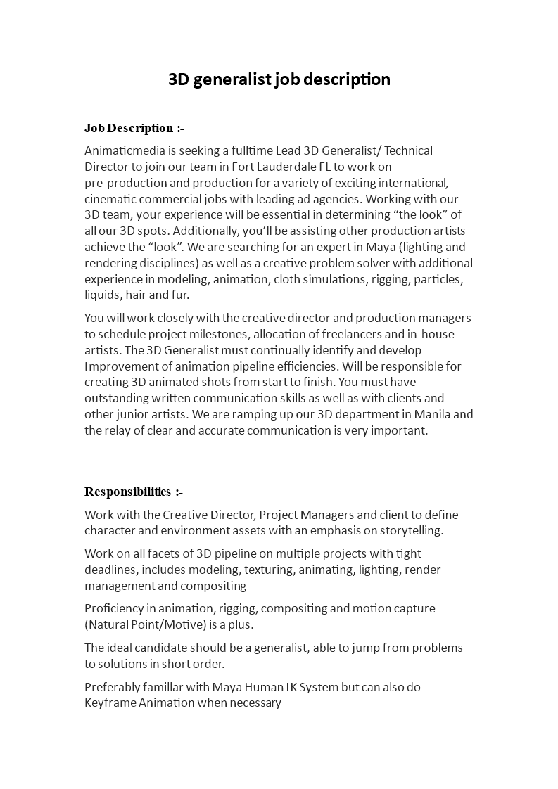 3d generalist definition Main Image 3d generalist definition