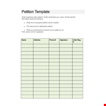 Create a Strong Petition with Our Petition Template - Beginning Now example document template