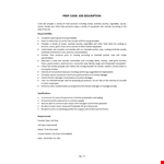 Prep Cook Job Description example document template