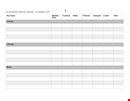 Social Media Planning Calendar Template Social Media Planning Calendar Template