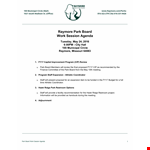 Work Session Agenda Template example document template