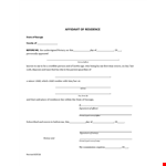 Proof of Residency Letter for State Notary - Verify Your Residence with Affiant example document template