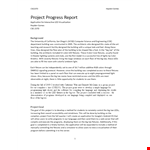 Project Progress Report Format for Application, Server, Android Programs example document template