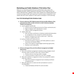 Marketing And Public Relations Plan example document template