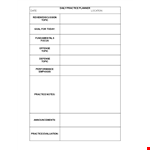 Coaching Daily Practice Planner example document template