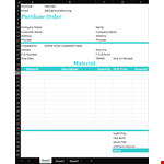 Easy Purchase Order Template for Company | Manage Orders & Addresses example document template