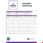 GDPR Documentation Controller example document template