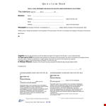 Quit Claim Deed Template - Create and Execute Instrument for Individuals example document template
