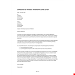 Internship Expression Of Interest Cover Letter example document template