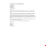 Job Application Letter For Bank Operations Manager example document template 