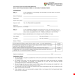 Return to Work Form for Employees: Absence Reporting example document template