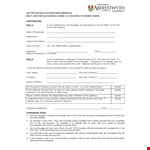 Return to Work Form for Employees: Absence Reporting example document template 