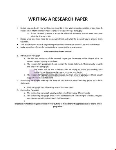 Writing A Research Paper