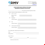 Letter Of Authorization To Release Information example document template