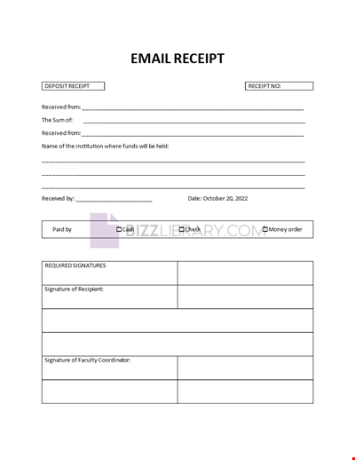 Email receipt template