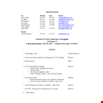 Conference Call Agenda Format example document template