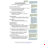 Law cv example document template