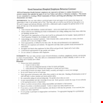 Employee Behavior Contract Template - Improve Workplace Behavior and Performance example document template 