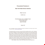 Procurement Executive Summary - School, State, Districts | Optimized Procurement Analysis example document template