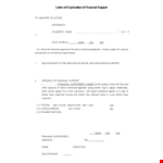 Financial Letter of Support example document template