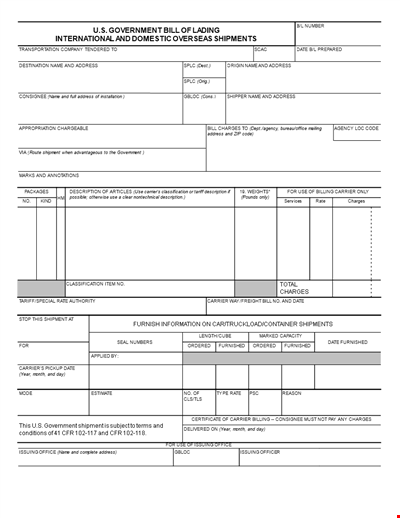 Carrier Charges - SF Document Templates with Description