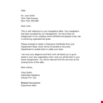 Get Your Resignation Processed with a Professional Relieving Letter - Smith example document template