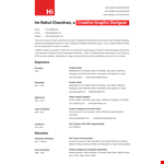 Creative Resume Design | Graphic & Adobe Skills | Professional & Eye-Catching example document template